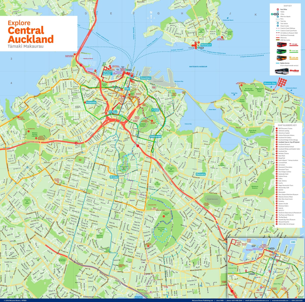 Auckland map, Novi Zeland