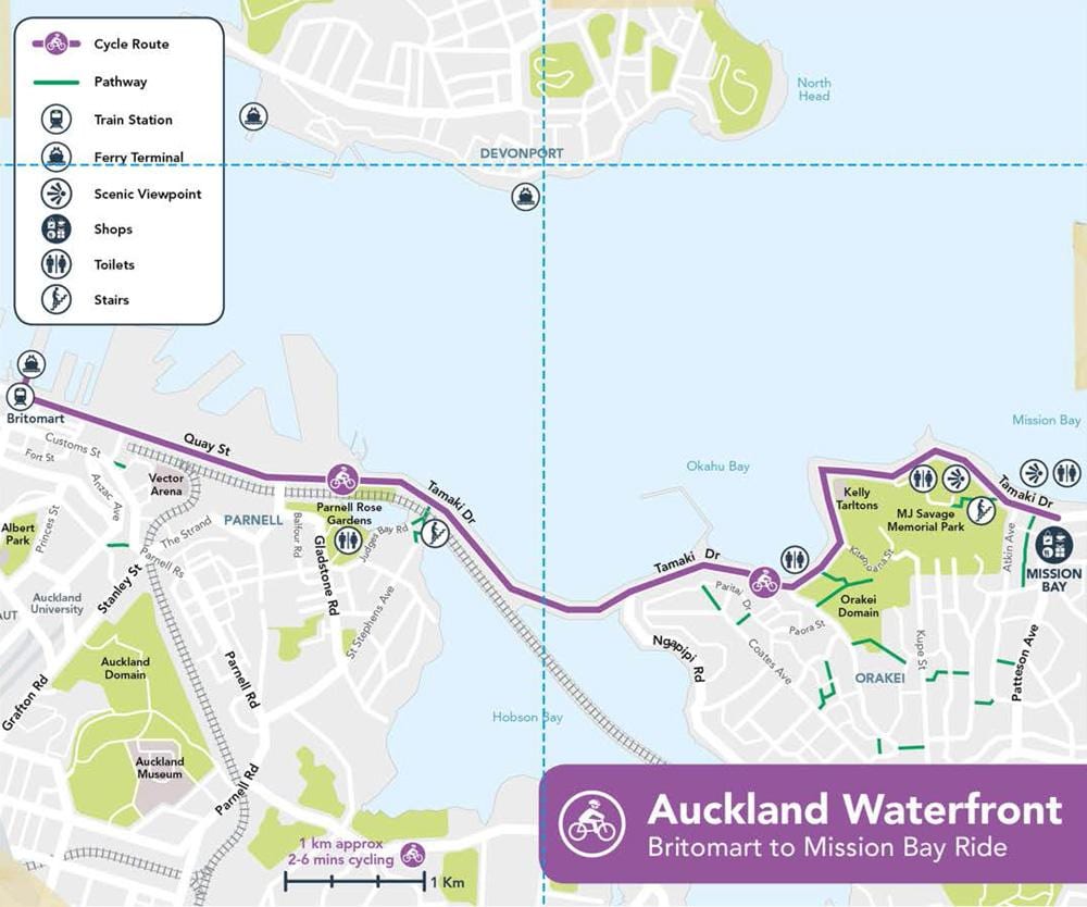 pink веломагистраль Auckland na karti