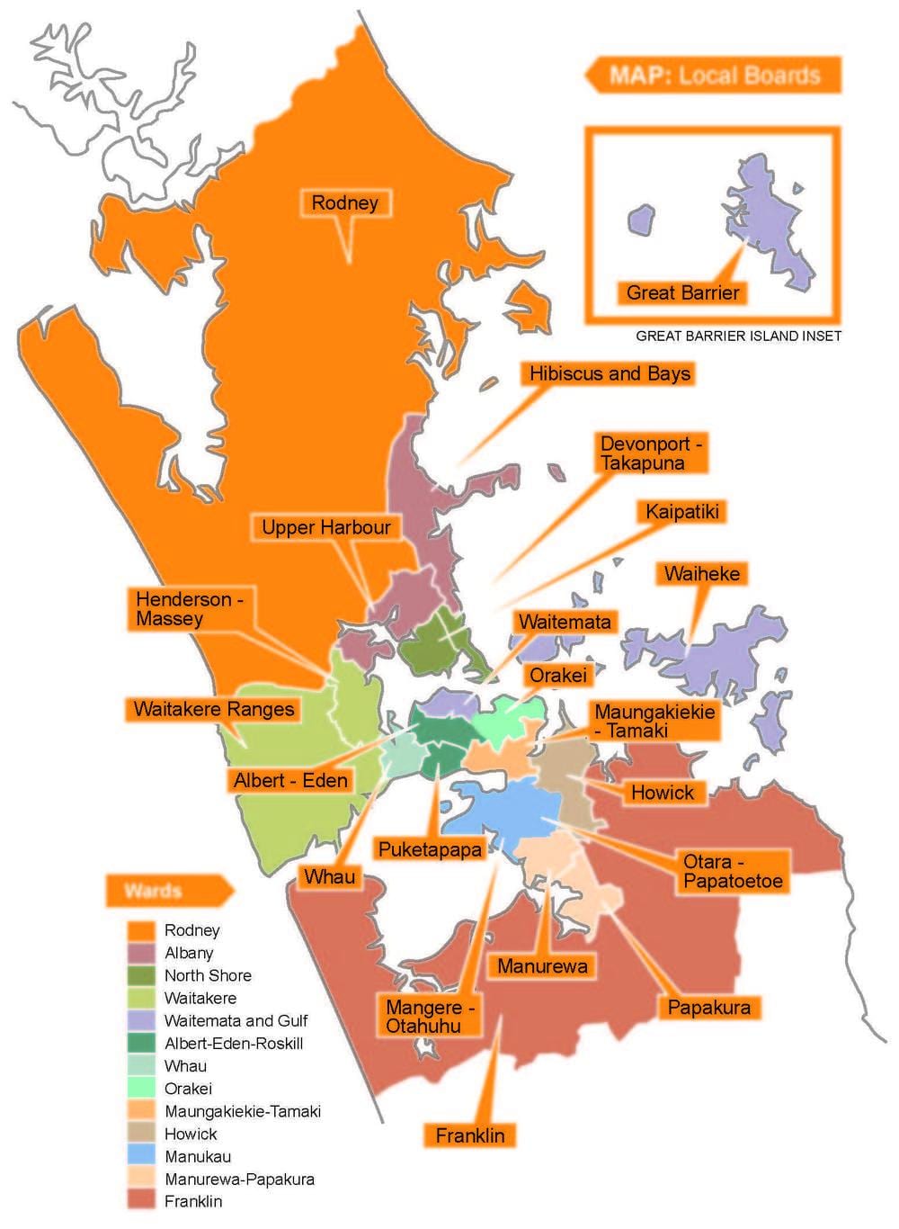 Savjet Auckland granice karti