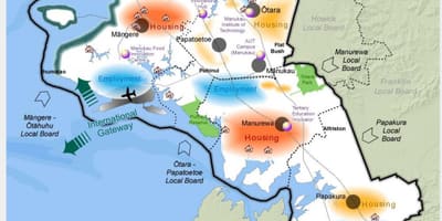Karta Južne Auckland