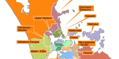Savjet Auckland granice karti