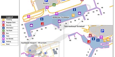 Karta zračna luka Auckland